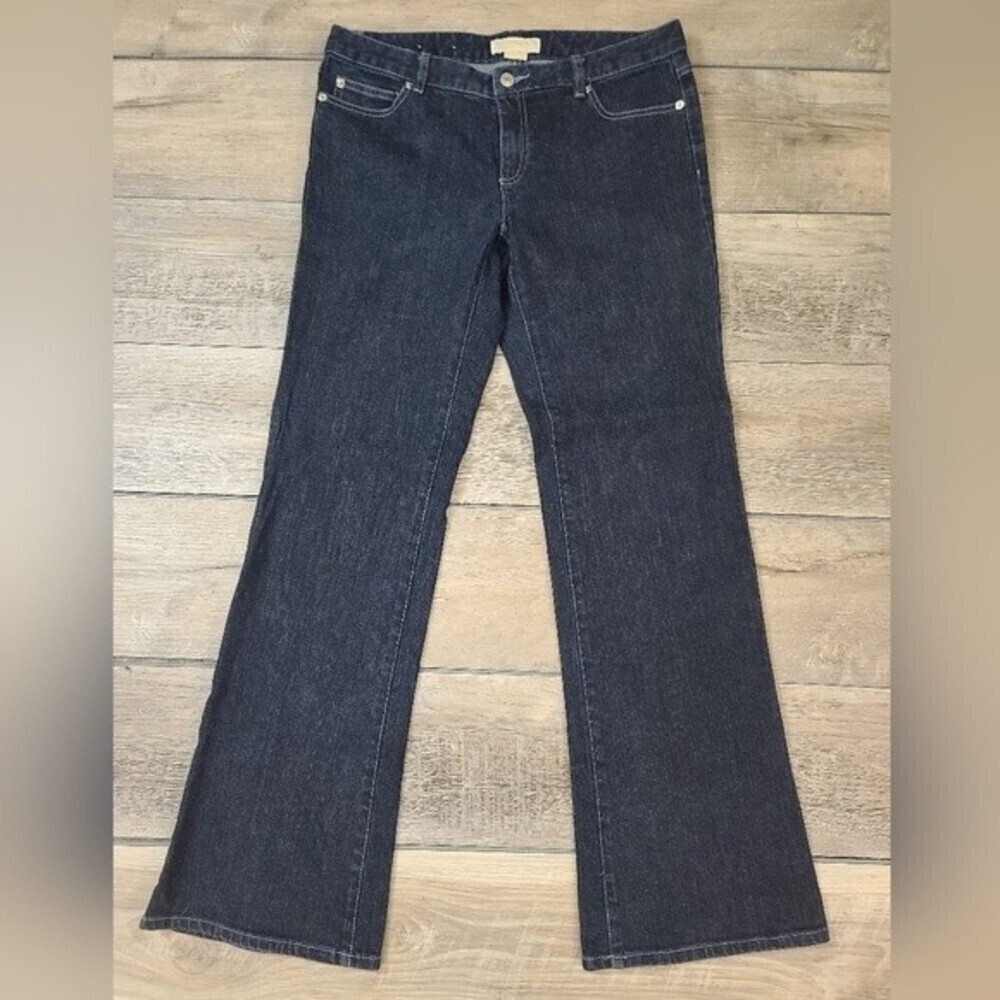 Michael Kors Dark Wash Bootcut Jeans Size 8 Stretch Denim Pants - Picture 5 of 13